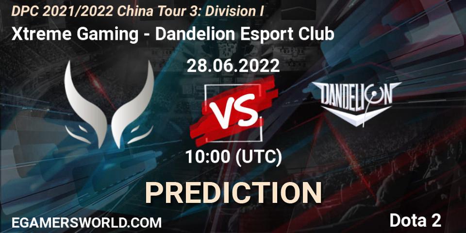 Pronósticos Xtreme Gaming - Dandelion Esport Club. 28.06.2022 at 10:02. DPC 2021/2022 China Tour 3: Division I - Dota 2