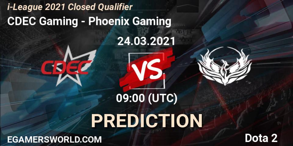 Pronósticos CDEC Gaming - Phoenix Gaming. 24.03.2021 at 07:40. i-League 2021 Closed Qualifier - Dota 2