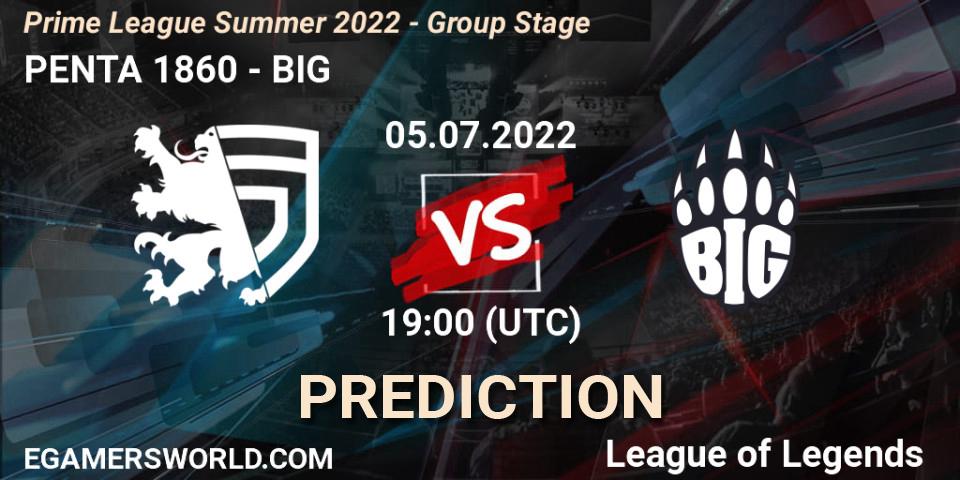 Pronósticos PENTA 1860 - BIG. 05.07.22. Prime League Summer 2022 - Group Stage - LoL
