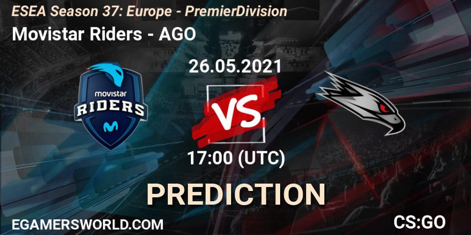 Pronósticos Movistar Riders - AGO. 26.05.21. ESEA Season 37: Europe - Premier Division - CS2 (CS:GO)