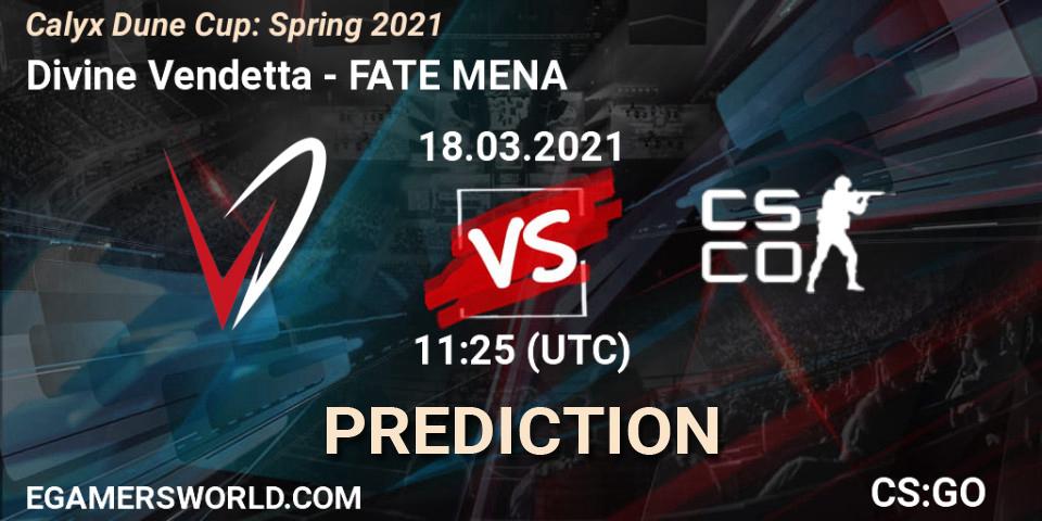 Pronósticos Divine Vendetta - FATE MENA. 18.03.21. Calyx Dune Cup: Spring 2021 - CS2 (CS:GO)