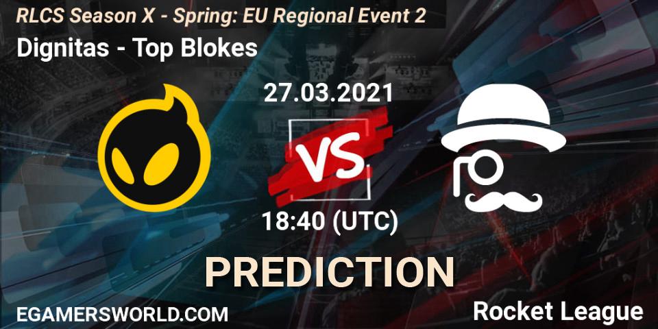 Pronósticos Dignitas - Top Blokes. 27.03.2021 at 18:40. RLCS Season X - Spring: EU Regional Event 2 - Rocket League