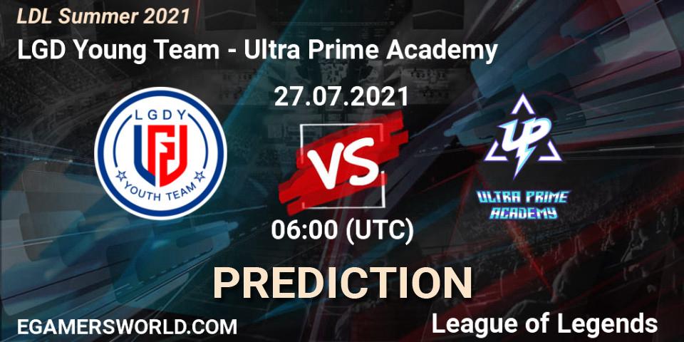 Pronósticos LGD Young Team - Ultra Prime Academy. 28.07.2021 at 07:00. LDL Summer 2021 - LoL
