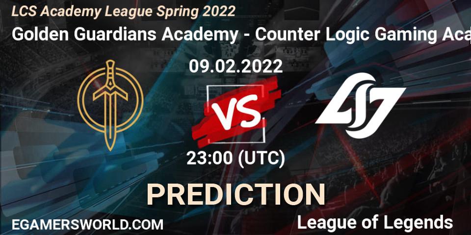 Pronósticos Golden Guardians Academy - Counter Logic Gaming Academy. 09.02.22. LCS Academy League Spring 2022 - LoL