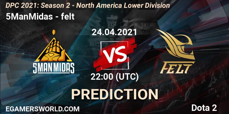 Pronósticos 5ManMidas - felt. 24.04.2021 at 22:00. DPC 2021: Season 2 - North America Lower Division - Dota 2