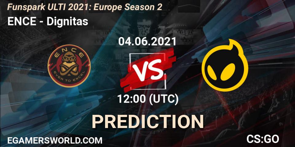 Pronósticos ENCE - Dignitas. 04.06.2021 at 12:00. Funspark ULTI 2021: Europe Season 2 - Counter-Strike (CS2)