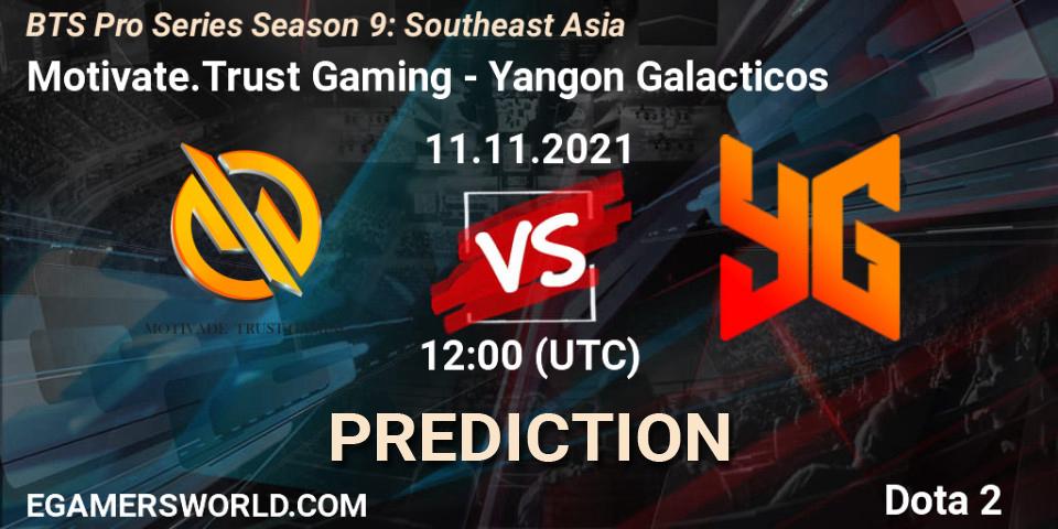 Pronósticos Motivate.Trust Gaming - Yangon Galacticos. 11.11.2021 at 11:12. BTS Pro Series Season 9: Southeast Asia - Dota 2