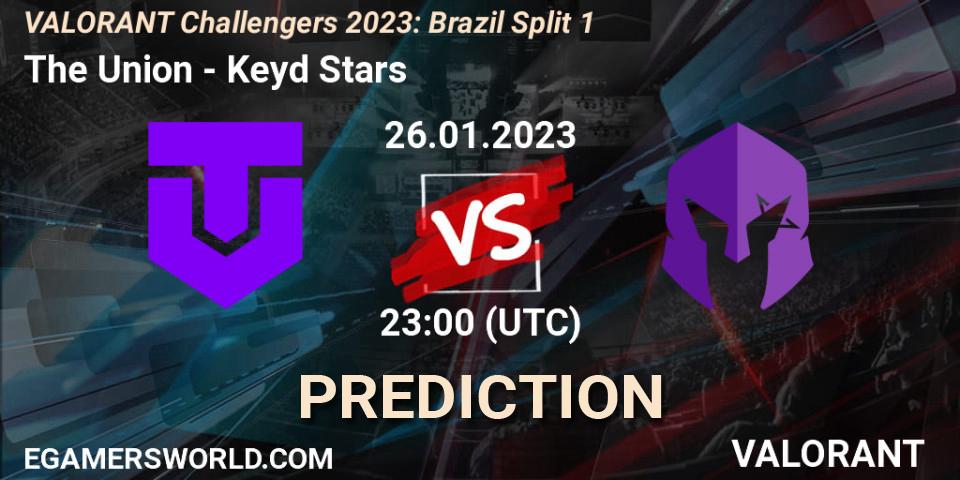 Pronósticos The Union - Keyd Stars. 26.01.2023 at 23:00. VALORANT Challengers 2023: Brazil Split 1 - VALORANT