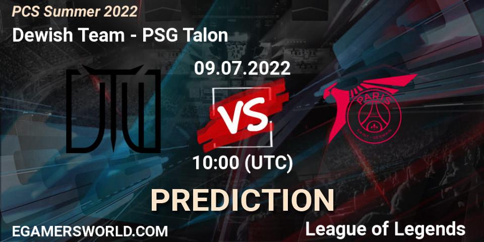 Pronósticos Dewish Team - PSG Talon. 09.07.2022 at 10:00. PCS Summer 2022 - LoL
