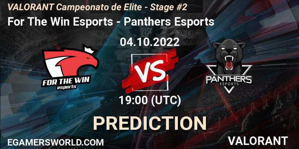 Pronósticos For The Win Esports - Panthers Esports. 04.10.2022 at 19:00. VALORANT Campeonato de Elite - Stage #2 - VALORANT