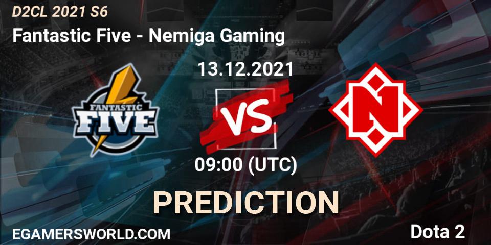 Pronósticos Fantastic Five - Nemiga Gaming. 13.12.2021 at 09:04. Dota 2 Champions League 2021 Season 6 - Dota 2