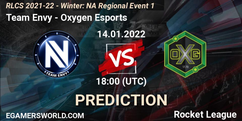 Pronósticos Team Envy - Oxygen Esports. 14.01.22. RLCS 2021-22 - Winter: NA Regional Event 1 - Rocket League