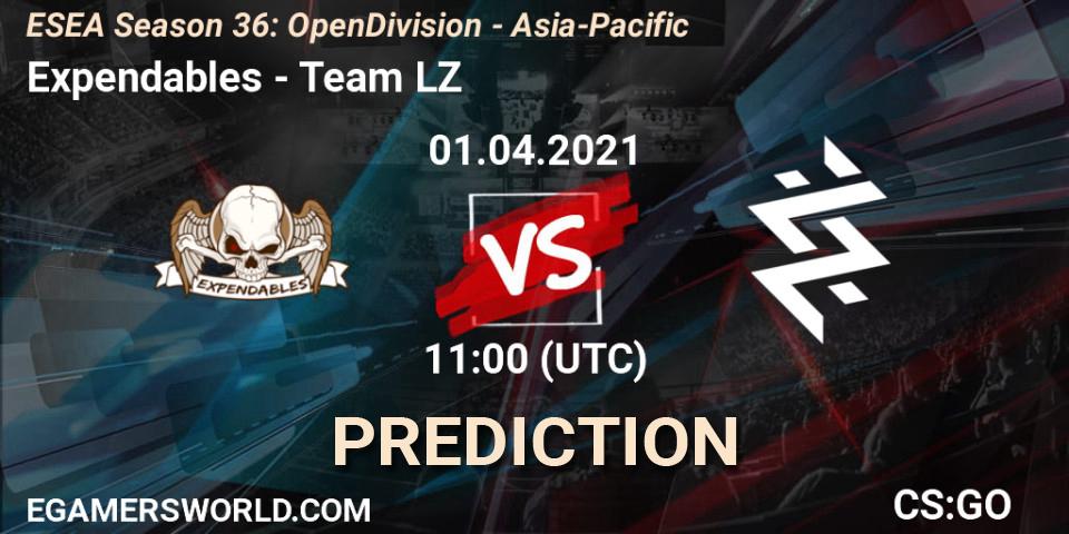 Pronósticos Expendables - Team LZ. 02.04.21. ESEA Season 36: Open Division - Asia-Pacific - CS2 (CS:GO)