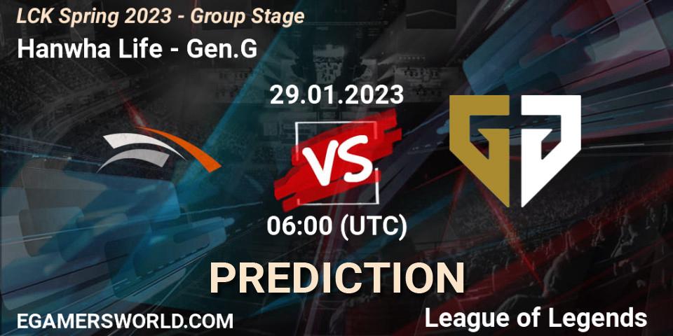 Pronósticos Hanwha Life - Gen.G. 29.01.23. LCK Spring 2023 - Group Stage - LoL