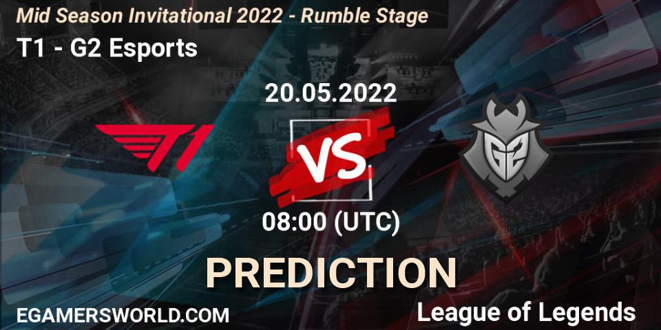 Pronósticos T1 - G2 Esports. 20.05.22. Mid Season Invitational 2022 - Rumble Stage - LoL