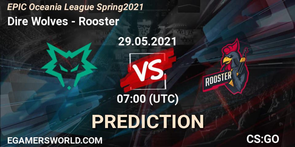 Pronósticos Dire Wolves - Rooster. 29.05.2021 at 07:00. EPIC Oceania League Spring 2021 - Counter-Strike (CS2)