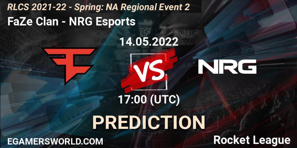 Pronósticos FaZe Clan - NRG Esports. 14.05.22. RLCS 2021-22 - Spring: NA Regional Event 2 - Rocket League