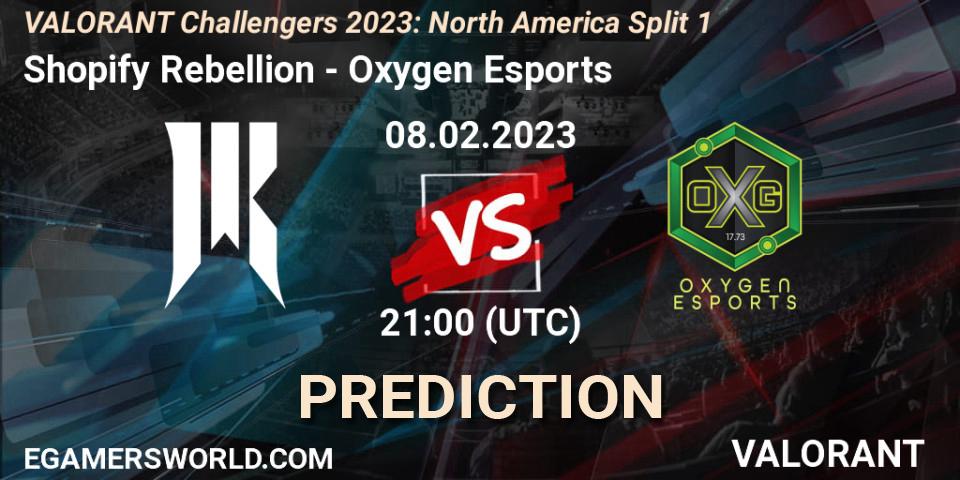 Pronósticos Shopify Rebellion - Oxygen Esports. 08.02.23. VALORANT Challengers 2023: North America Split 1 - VALORANT