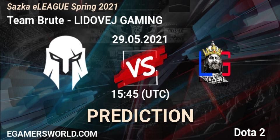 Pronósticos Team Brute - LIDOVEJ GAMING. 29.05.2021 at 16:20. Sazka eLEAGUE Spring 2021 - Dota 2