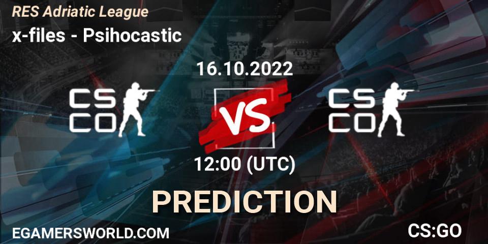 Pronósticos x-files - Psihocastic. 16.10.2022 at 12:00. RES Adriatic League - Counter-Strike (CS2)