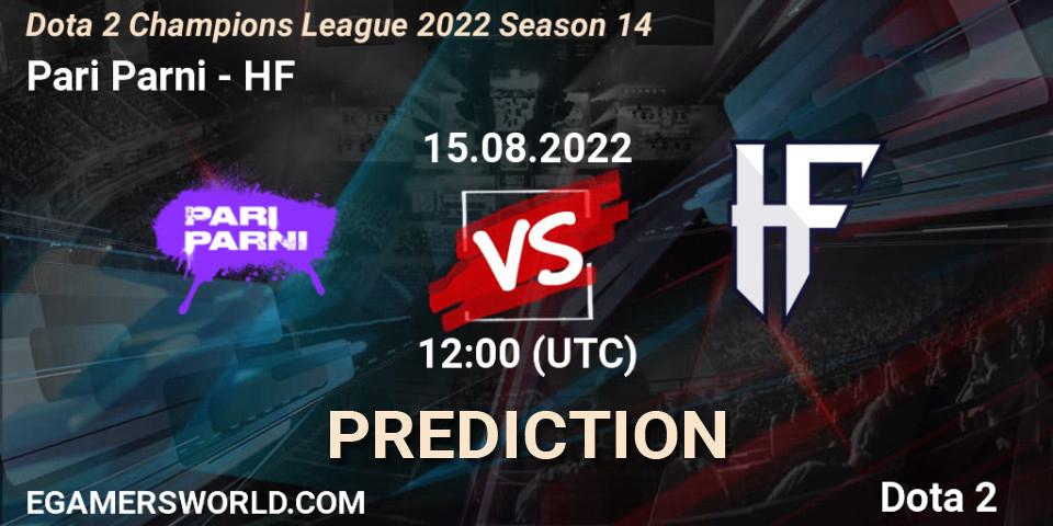 Pronósticos Pari Parni - HF. 15.08.2022 at 12:26. Dota 2 Champions League 2022 Season 14 - Dota 2