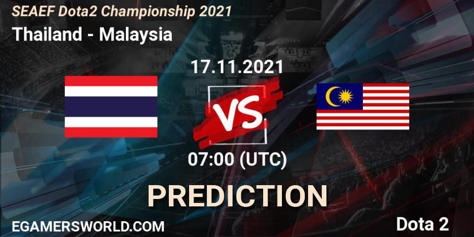Pronósticos Thailand - Team Malaysia. 17.11.2021 at 08:06. SEAEF Dota2 Championship 2021 - Dota 2