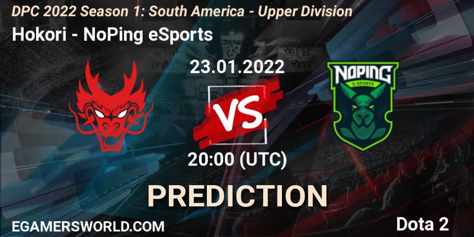 Pronósticos Hokori - NoPing eSports. 23.01.2022 at 20:03. DPC 2022 Season 1: South America - Upper Division - Dota 2