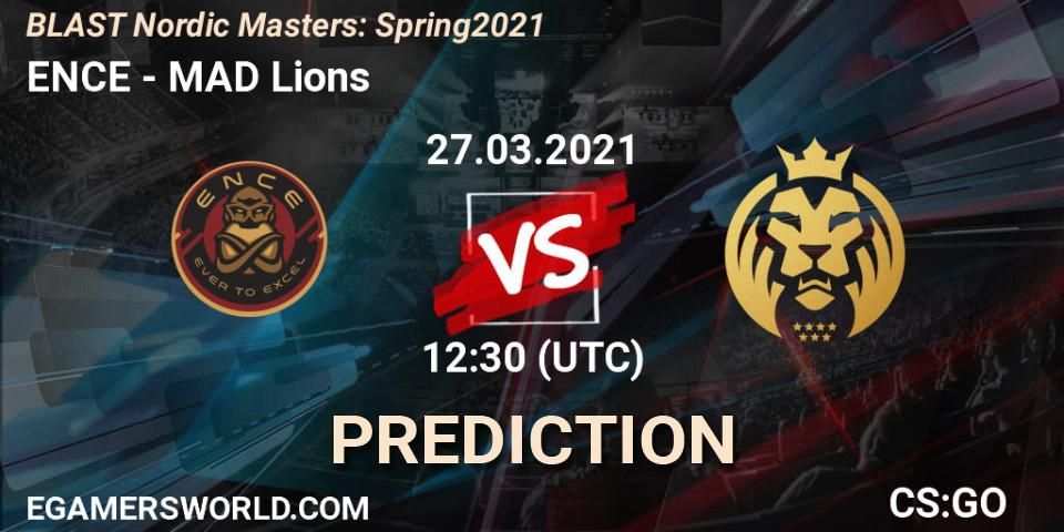Pronósticos ENCE - MAD Lions. 27.03.2021 at 12:30. BLAST Nordic Masters: Spring 2021 - Counter-Strike (CS2)
