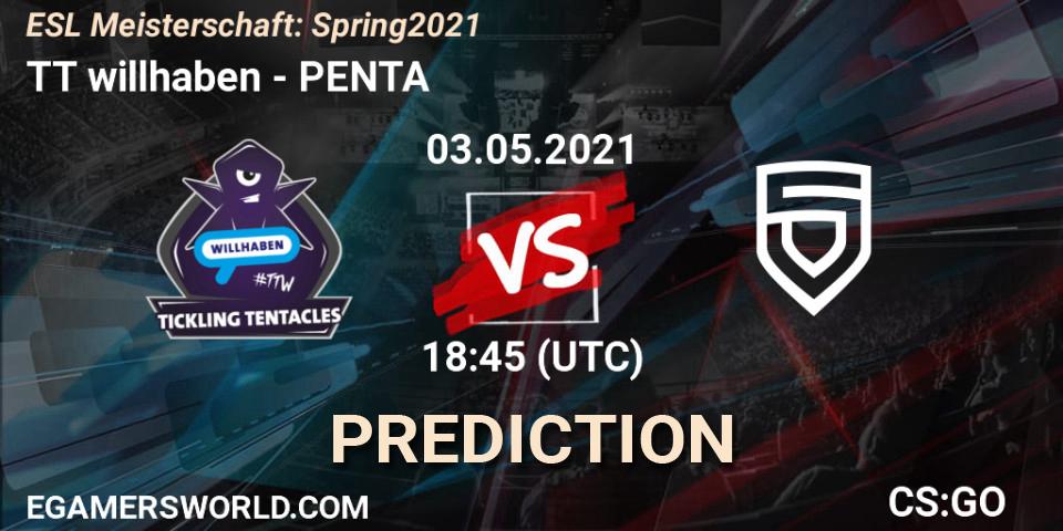 Pronósticos TT willhaben - PENTA. 03.05.21. ESL Meisterschaft: Spring 2021 - CS2 (CS:GO)