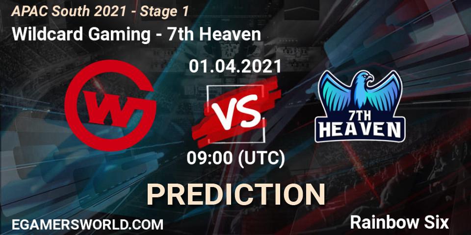 Pronósticos Wildcard Gaming - 7th Heaven. 01.04.2021 at 09:00. APAC South 2021 - Stage 1 - Rainbow Six