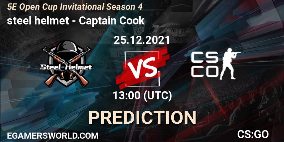 Pronósticos steel helmet - Captain Cook. 25.12.2021 at 13:00. 5E Open Cup Invitational Season 4 - Counter-Strike (CS2)