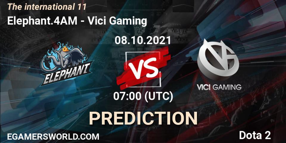 Pronósticos Elephant.4AM - Vici Gaming. 08.10.2021 at 07:03. The Internationa 2021 - Dota 2