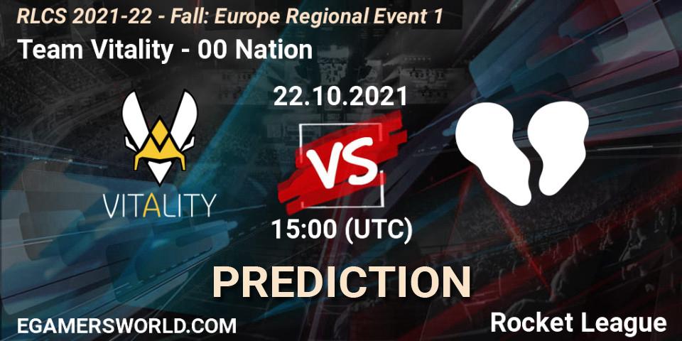 Pronósticos Team Vitality - 00 Nation. 22.10.2021 at 15:00. RLCS 2021-22 - Fall: Europe Regional Event 1 - Rocket League