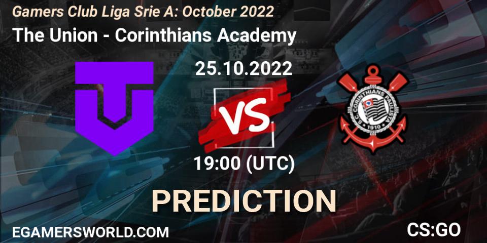 Pronósticos The Union - Corinthians Academy. 25.10.2022 at 19:00. Gamers Club Liga Série A: October 2022 - Counter-Strike (CS2)