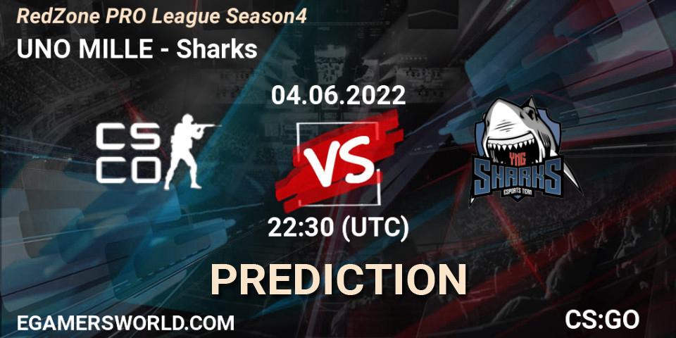 Pronósticos UNO MILLE - Sharks. 05.06.2022 at 21:30. RedZone PRO League Season 4 - Counter-Strike (CS2)