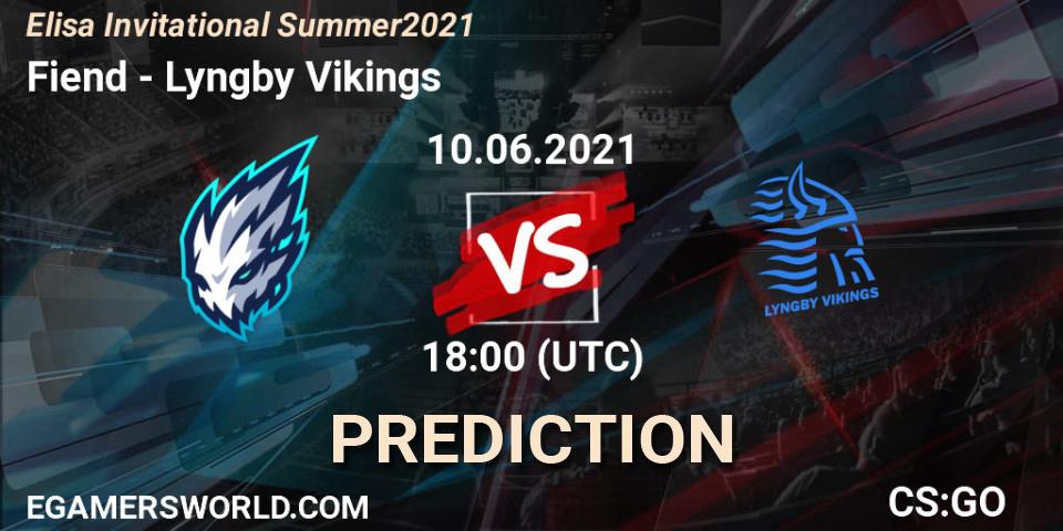 Pronósticos Fiend - Lyngby Vikings. 10.06.2021 at 18:00. Elisa Invitational Summer 2021 - Counter-Strike (CS2)