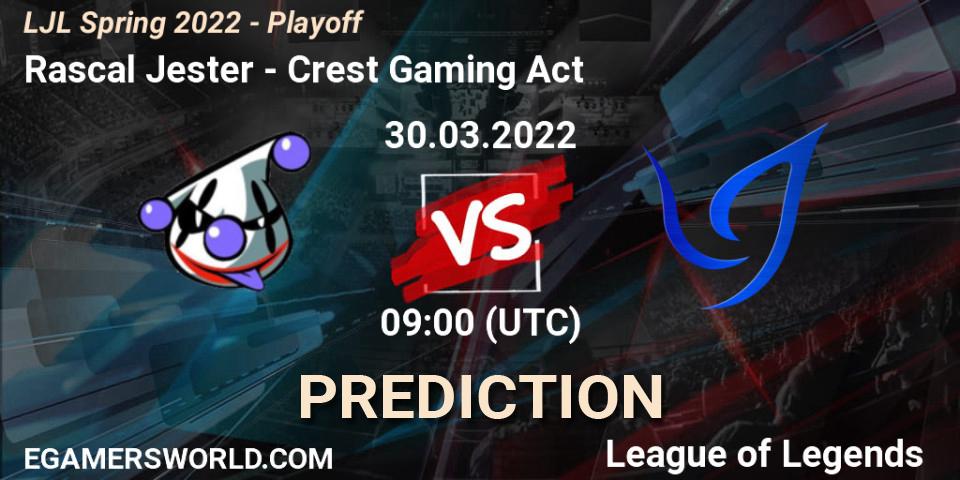 Pronósticos Rascal Jester - Crest Gaming Act. 30.03.22. LJL Spring 2022 - Playoff - LoL