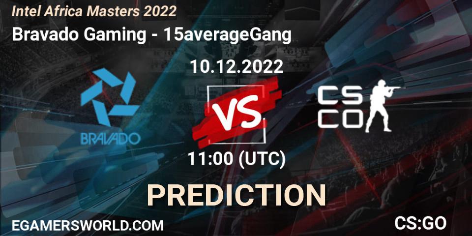 Pronósticos Bravado Gaming - 15averageGang. 10.12.2022 at 11:00. Intel Africa Masters 2022 - Counter-Strike (CS2)