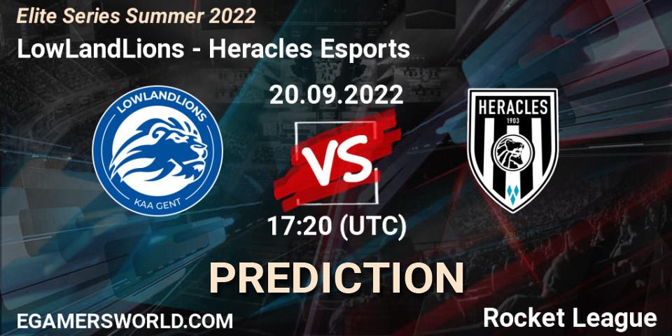Pronósticos LowLandLions - Heracles Esports. 20.09.2022 at 18:10. Elite Series Summer 2022 - Rocket League
