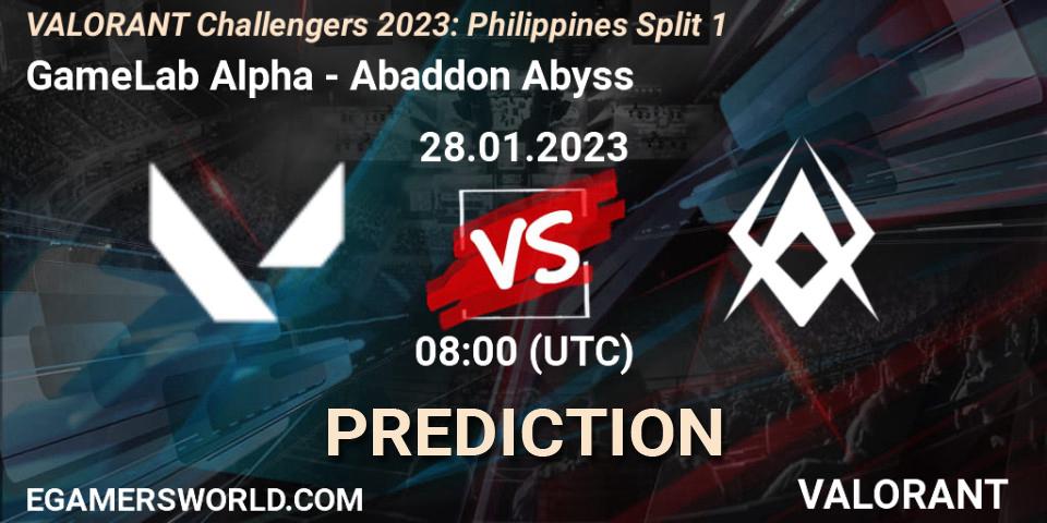 Pronósticos GameLab Alpha - Abaddon Abyss. 28.01.23. VALORANT Challengers 2023: Philippines Split 1 - VALORANT