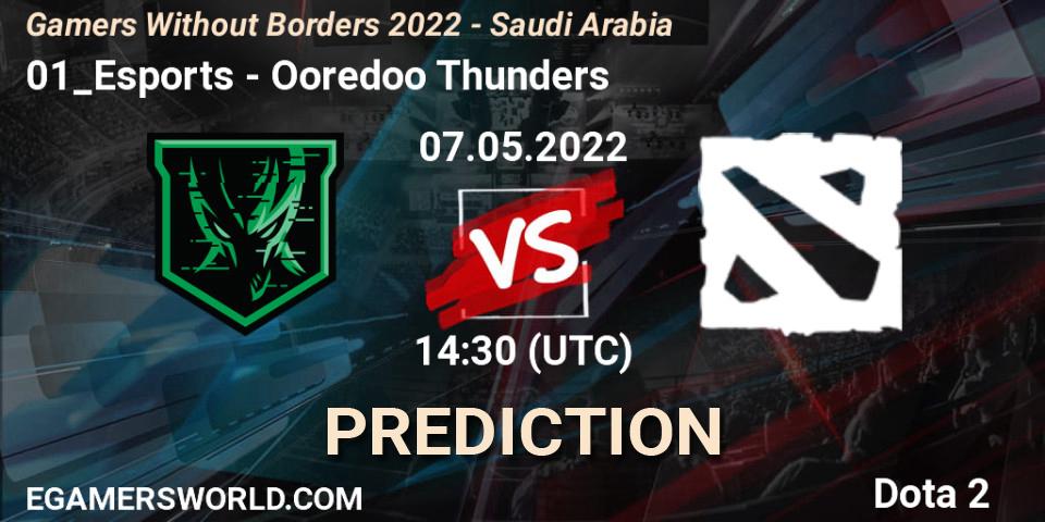 Pronósticos 01_Esports - Ooredoo Thunders. 07.05.2022 at 14:25. Gamers Without Borders 2022 - Saudi Arabia - Dota 2