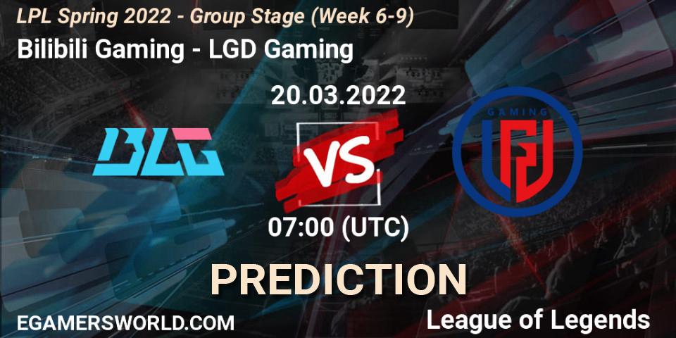Pronósticos Bilibili Gaming - LGD Gaming. 20.03.22. LPL Spring 2022 - Group Stage (Week 6-9) - LoL