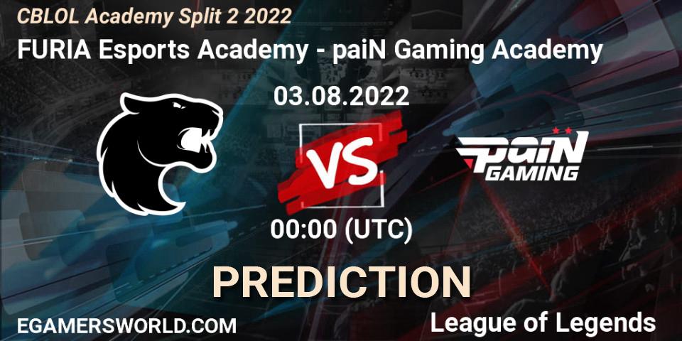 Pronósticos FURIA Esports Academy - paiN Gaming Academy. 03.08.22. CBLOL Academy Split 2 2022 - LoL