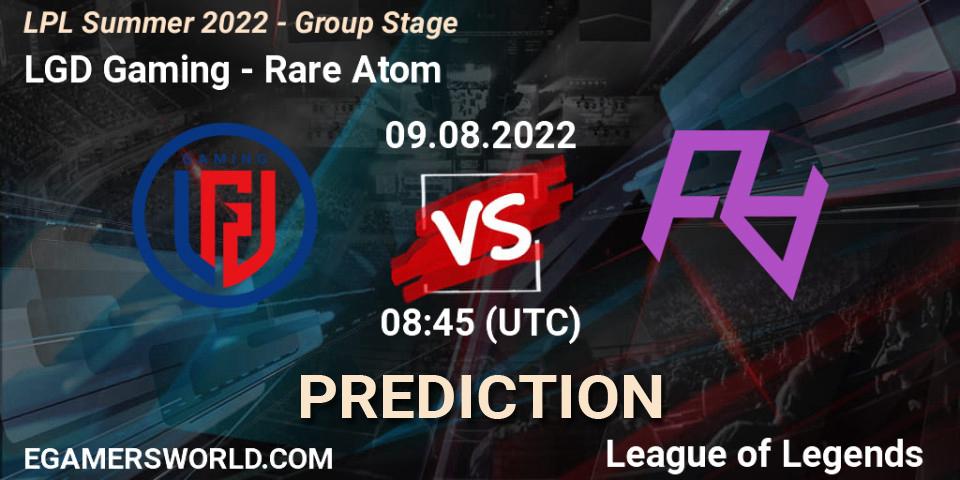 Pronósticos LGD Gaming - Rare Atom. 09.08.22. LPL Summer 2022 - Group Stage - LoL