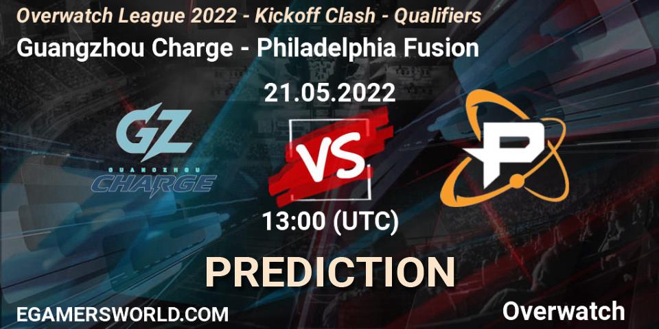 Pronósticos Guangzhou Charge - Philadelphia Fusion. 22.05.22. Overwatch League 2022 - Kickoff Clash - Qualifiers - Overwatch