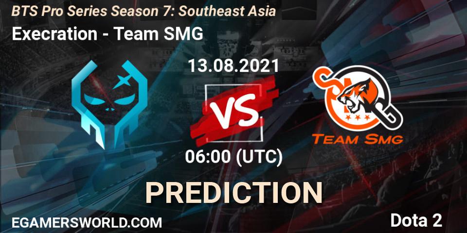 Pronósticos Execration - Team SMG. 13.08.2021 at 06:03. BTS Pro Series Season 7: Southeast Asia - Dota 2