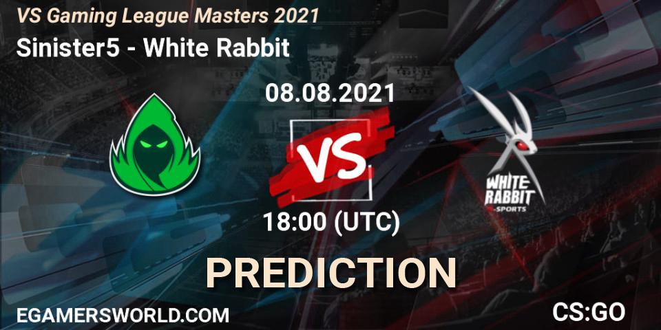 Pronósticos Sinister5 - White Rabbit. 08.08.21. VS Gaming League Masters 2021 - CS2 (CS:GO)
