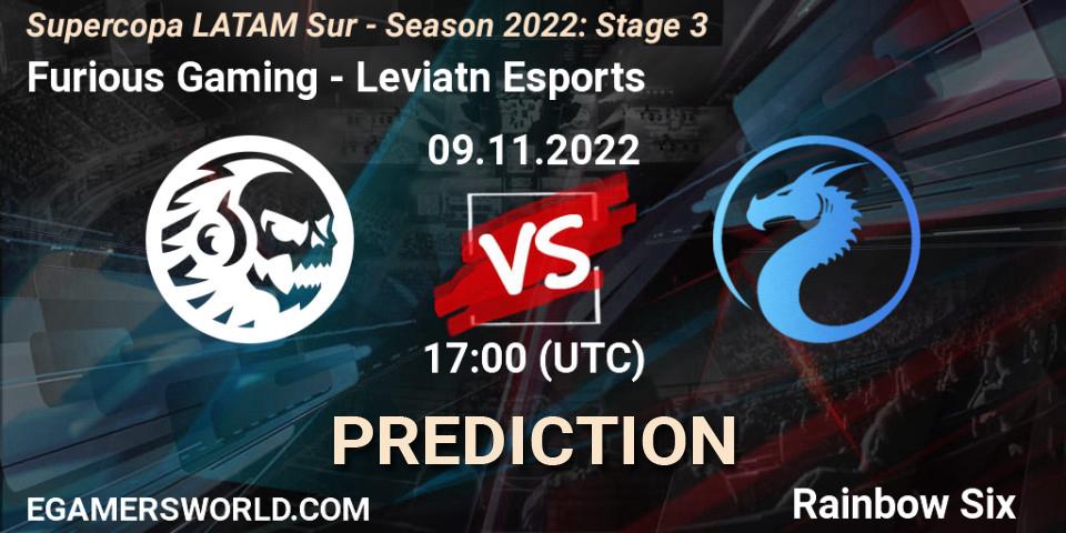 Pronósticos Furious Gaming - Leviatán Esports. 09.11.2022 at 17:00. Supercopa LATAM Sur - Season 2022: Stage 3 - Rainbow Six