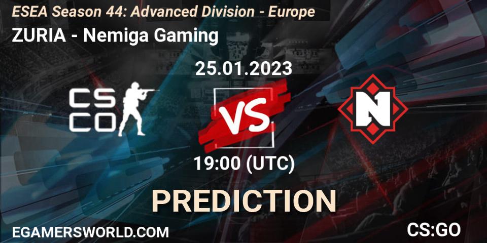 Pronósticos ZURIA - Nemiga Gaming. 05.02.23. ESEA Season 44: Advanced Division - Europe - CS2 (CS:GO)
