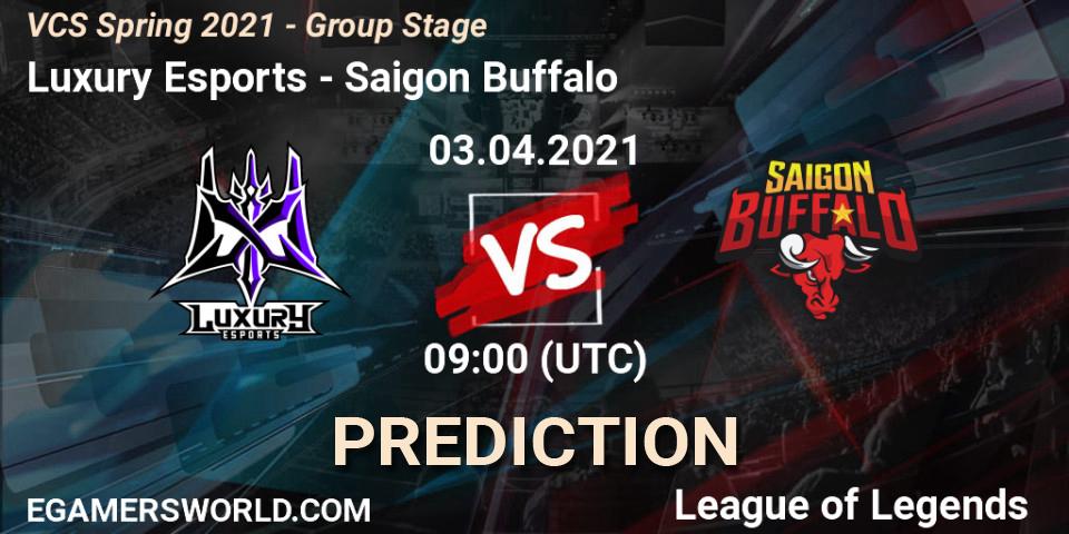 Pronósticos Luxury Esports - Saigon Buffalo. 03.04.2021 at 10:00. VCS Spring 2021 - Group Stage - LoL